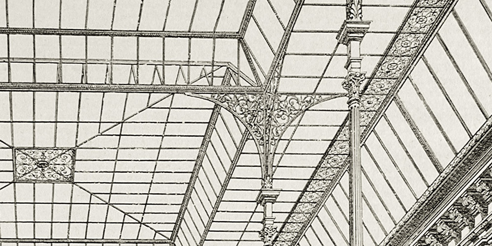 Vue d'une lanterne vitrée