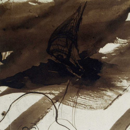 Barque à la voile gonglée