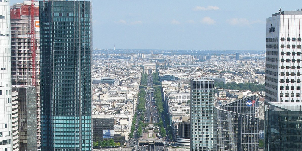 Axe historique de Paris vu depuis l'arche de la Défense
