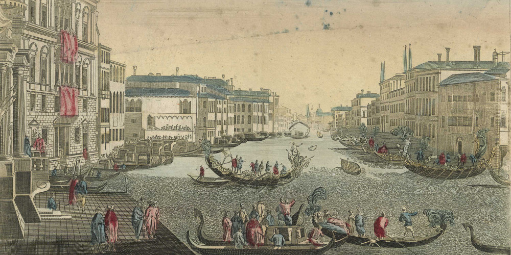 Venise : Vue du Grand Canal lors de la fête des gondoles