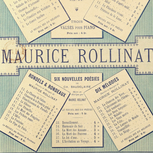 Page de garde de la partition de L'Invitation au voyage par Maurice Rollinat