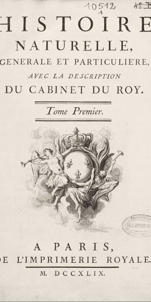 Page de titre du premier tome de l’Histoire naturelle