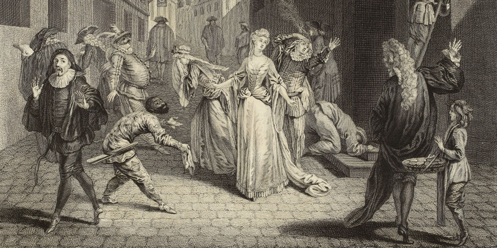 D’après Watteau, Départ des Comédiens-Italiens en 1697 