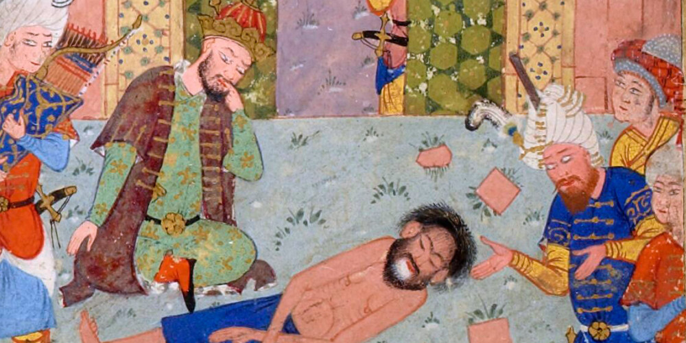 Un derviche mort devant un roi