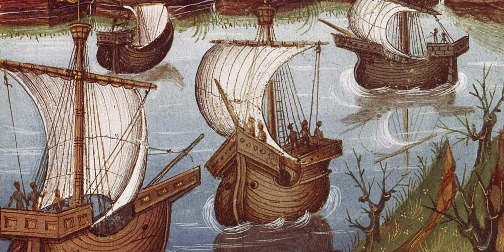 Nefs médiévales illustrant le chapitre "De l’hydrographie"