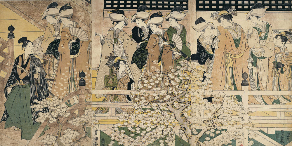 « En allant admirer les cerisiers en fleurs à KiyomIzu-dô au temple Kan’eiji à Ueno »