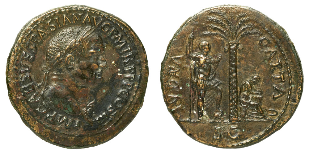 Sesterce de Vespasien de type « Iudea capta »
 