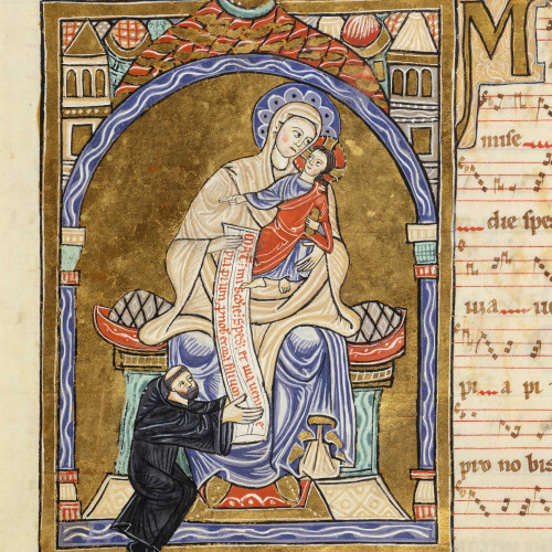 Pierre le Vénérable en prière devant la Vierge