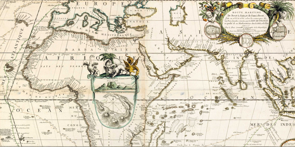 Route maritime de Brest à Siam, et de Siam à Brest, faites en 1685 et 1686
