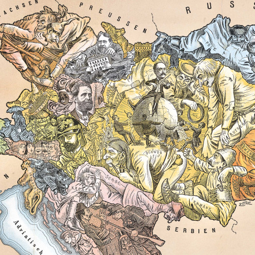 Carte satirique de l’Autriche-Hongrie