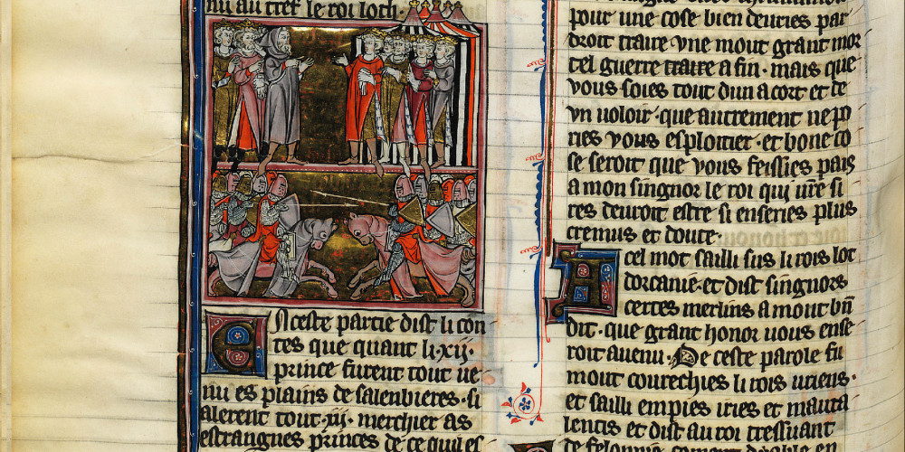 

Paix entre Arthur et les barons rebelles à Salesbières ; Bataille de Garlot dans la plaine de Salesbières

