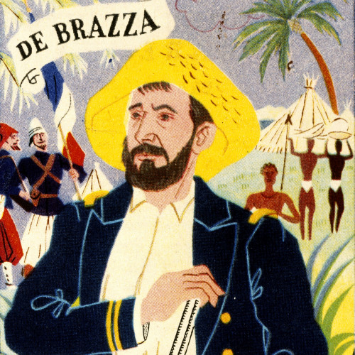 Bon point en couleur représentant l’explorateur Pierre Savorgnan de Brazza