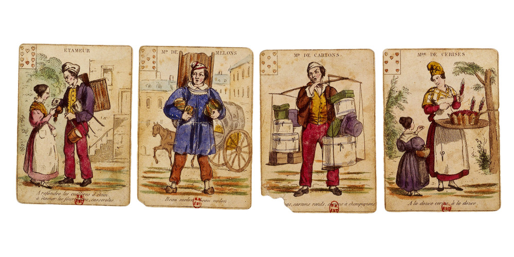 Tarot des cris de Paris : Pique et Coeur (cartes à jouer, imagerie populaire)