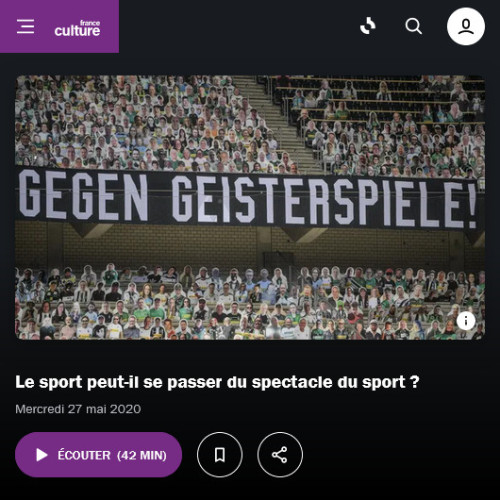  [Vignette] Podcast Le sport peut-il se passer du spectacle du sport ?