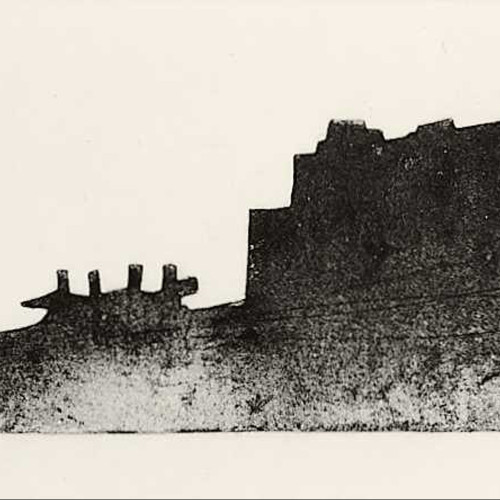 Silhouette du château Elizabeth à Saint-Hélier