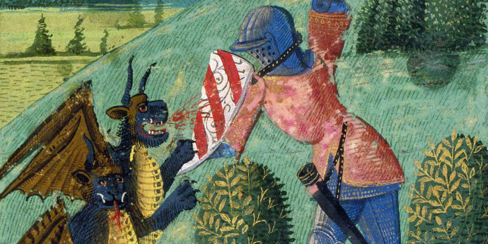 Combat de Lancelot les dragons du Val sans retour