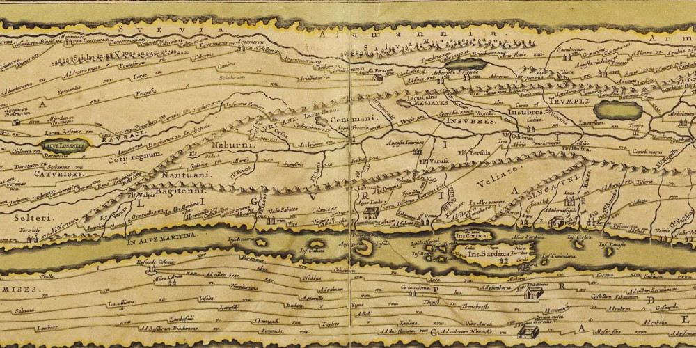 La table de Peutinger, carte militaire de l’empire romain