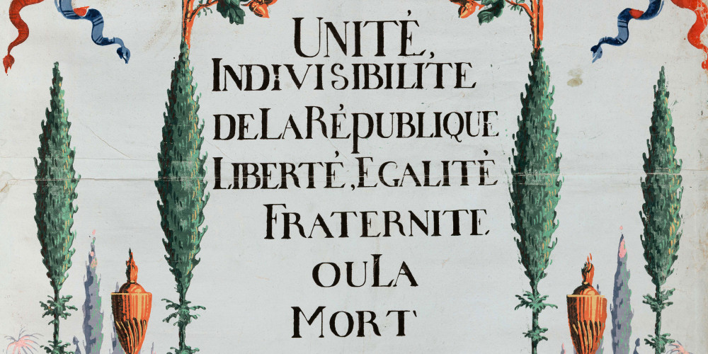 Unité, indivisibilité de la République liberté, égalité, fraternité ou la mort