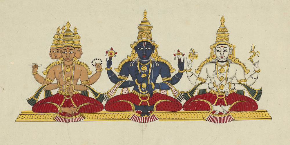 La trimurti : Brahma, Vishnu et Shiva