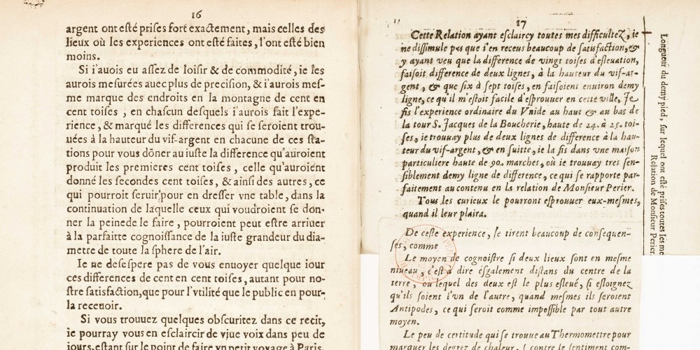 Blaise Pascal, Récit de la grande expérience de l’équilibre des liqueurs… 