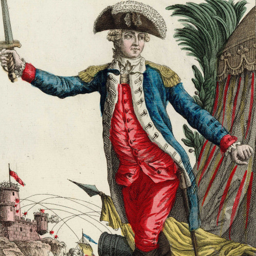 Le marquis de La Fayette, major général des armées des États-Unis d’Amérique, en pied