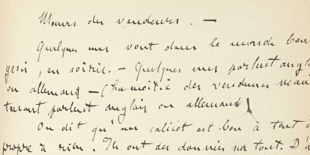 Notes sur les vendeurs