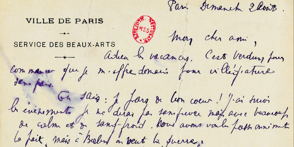 Louis Pergaud, lettre à Marcel Martinet