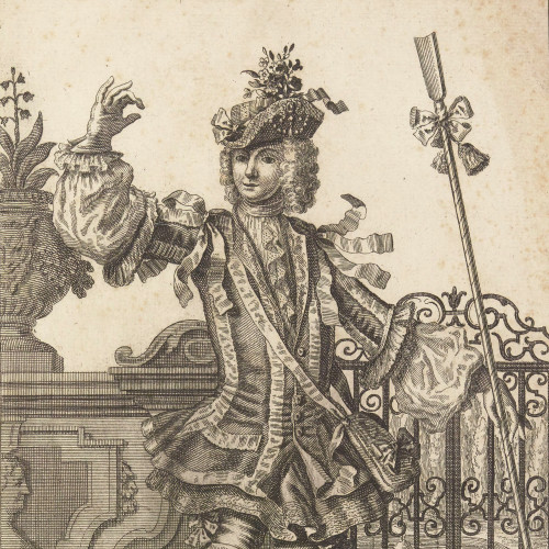 Martin Engelbrecht, Masque en habit de berger, vers 1750