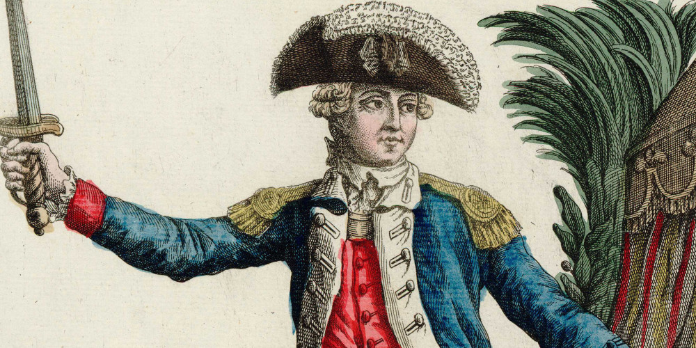 Le marquis de La Fayette, major général des armées des États-Unis d’Amérique, en pied