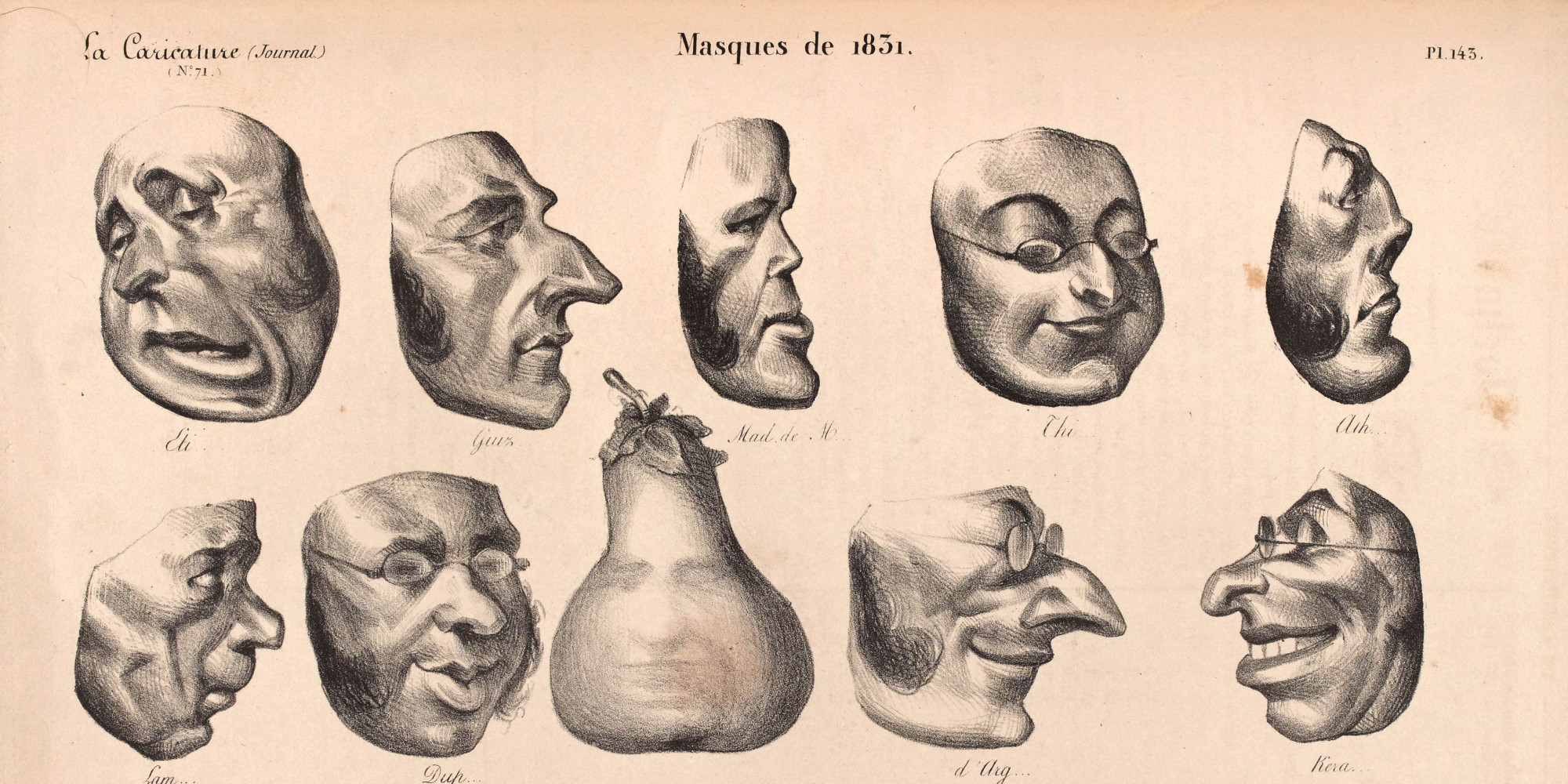 Masks of 1831, Honoré Daumier