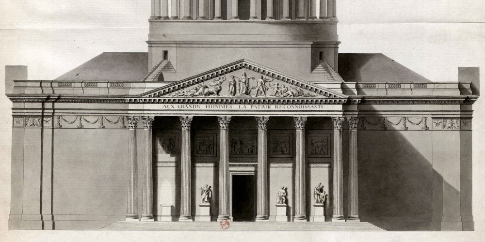 Façade de l’église Sainte-Geneviève ou Panthéon français