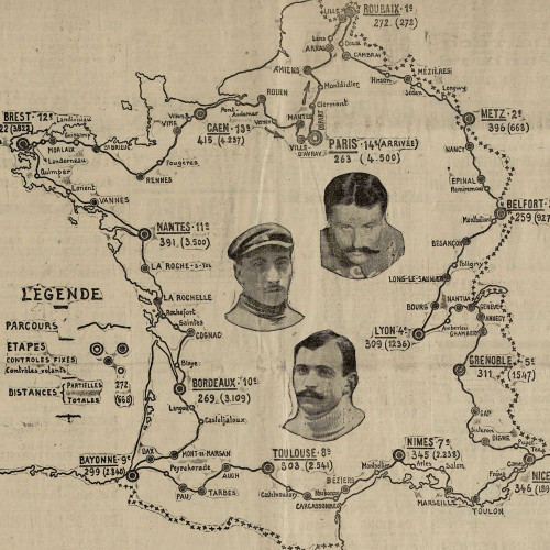 Parcours du Tour de France 1907 dans le journal L'Auto