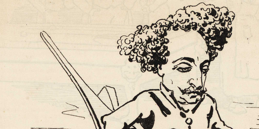 Caricature d'Alexandre Dumas fils