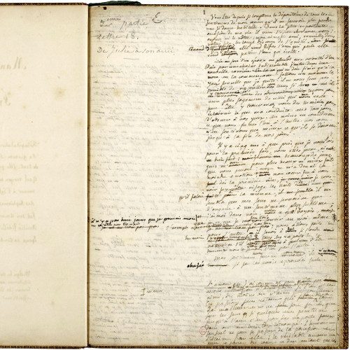 Manuscrit autographe d’un fragment de Julie ou La Nouvelle Héloïse