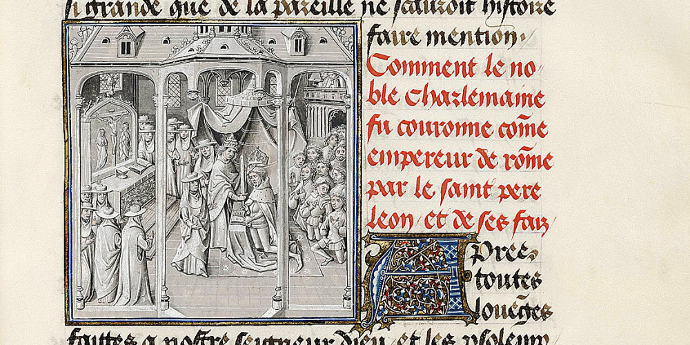 Charlemagne couronné empereur par le pape Léon III