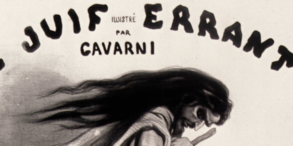 Affiche : Le Juif errant d'Eugène Sue illustré par Gavarni