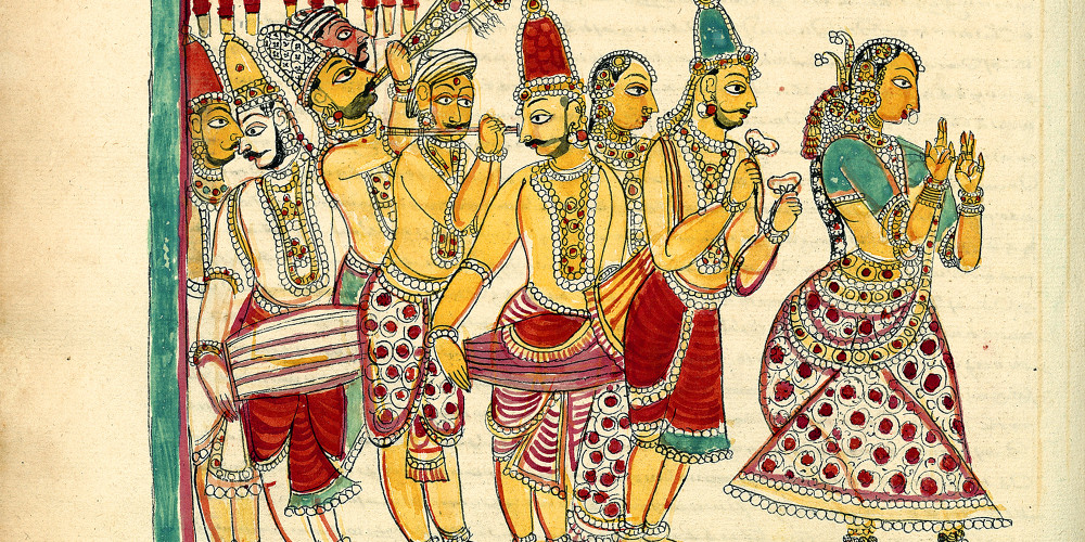 Cérémonies et réjouissances au lendemain du mariage de Krishna et Rukmini : feux d’artifice