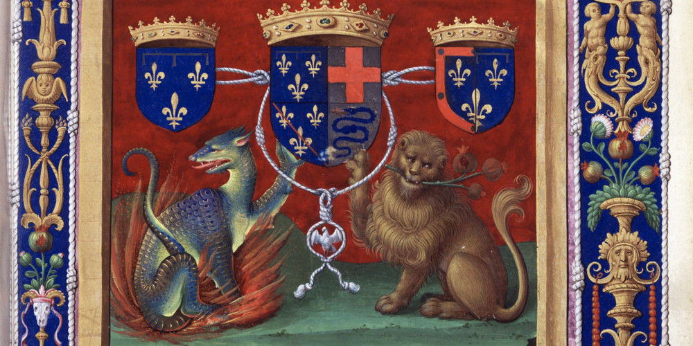 Écus aux armes de Charles d’Orléans-Angoulême, Louise de Savoie, François et Marguerite d’Angoulême