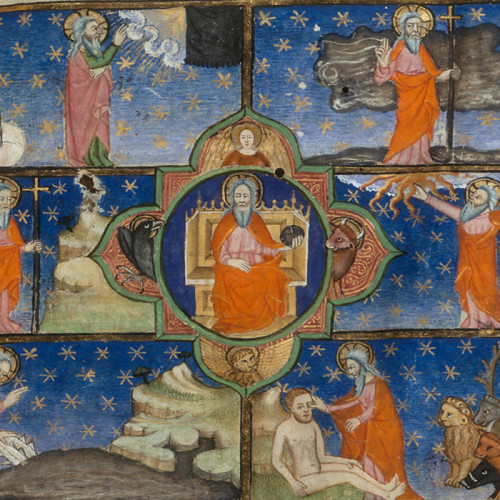 La Création et saint Jérôme écrivant dans une lettre historiée