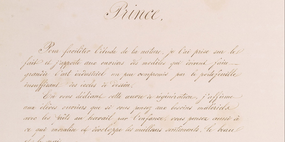 Dédicace au prince impérial (1856-1879), fils de Napoléon III
