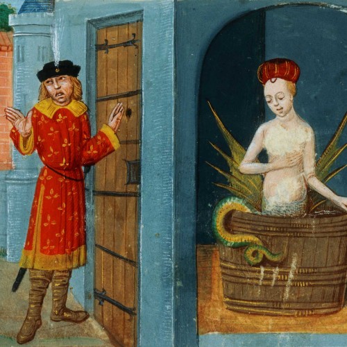 Mélusine en son bain, épiée par son époux