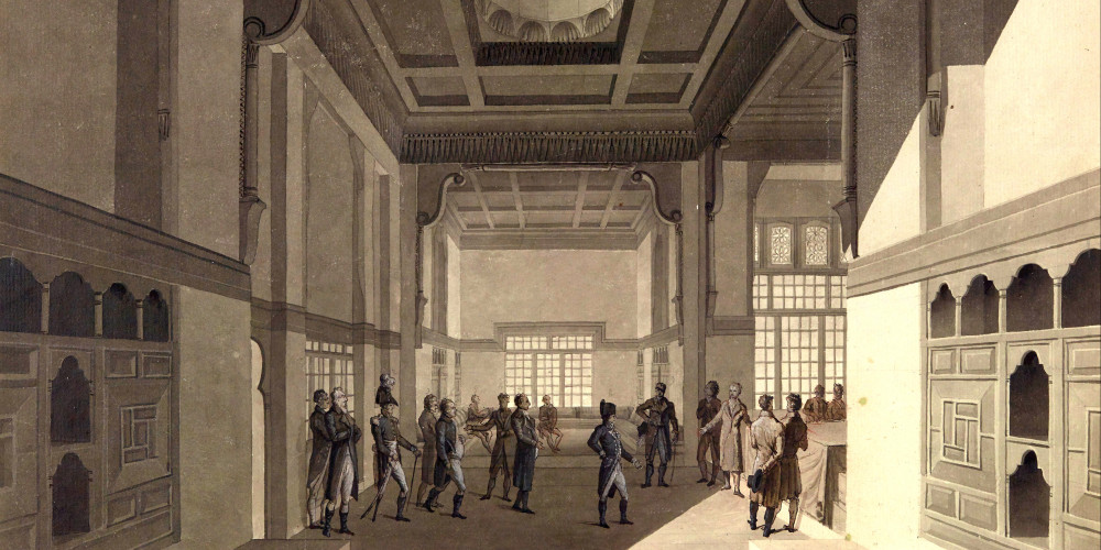 Vue de la salle dédiée aux séances de l'Institut d'Égypte