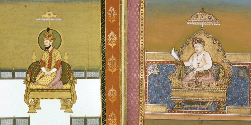 Portraits des empereurs Akbar et Humayun