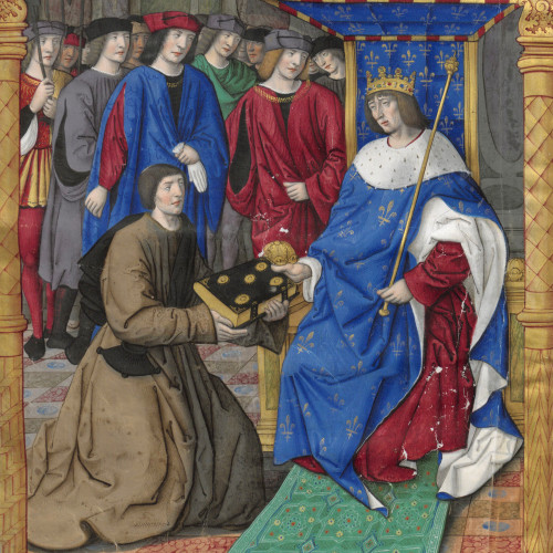 Pétrarque présente son livre au roi Louis XII