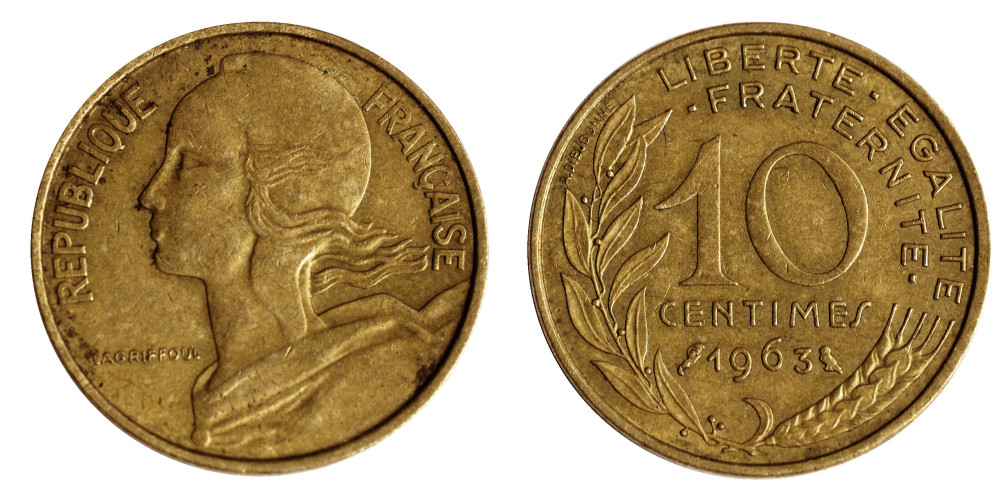Pièce de 10 centimes de la Cinquième République