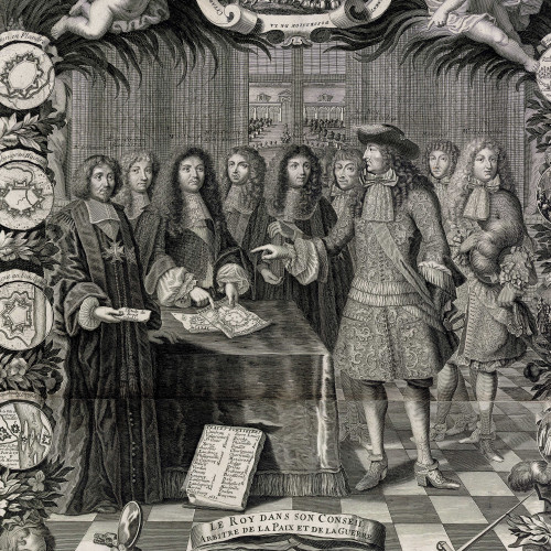 Après la mort de Mazarin, le roi en son conseil arbitre de la paix et de la guerre
