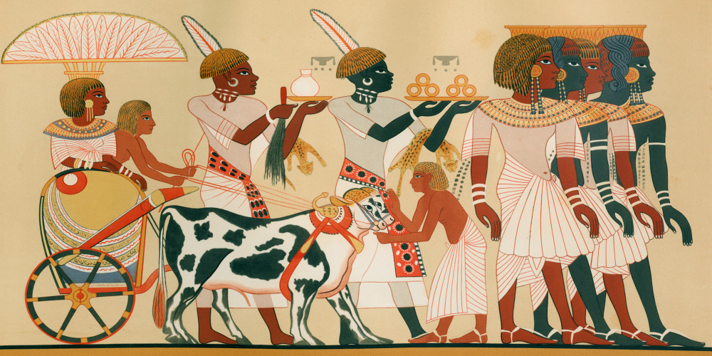 Arrivée à Thèbes d’une princesse éthiopienne, sous le règne d’Amentouonkh [Toutânkhamon] (XVIIIe dynastie)