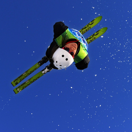 Entraînement de ski acrobatique lors des jeux Olympiques