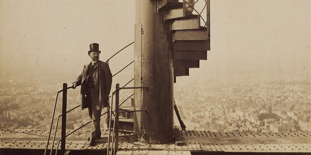 Gustave Eiffel sur la Tour Eiffel