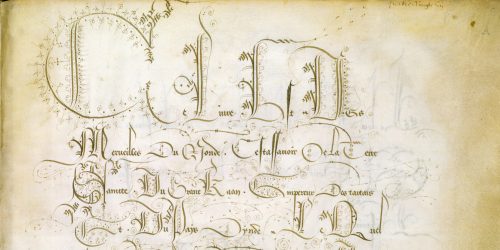 

Fol. A : Ex-libris du duc de Berry, tracé à la plume par son secrétaire Jean Flamel
 

 


